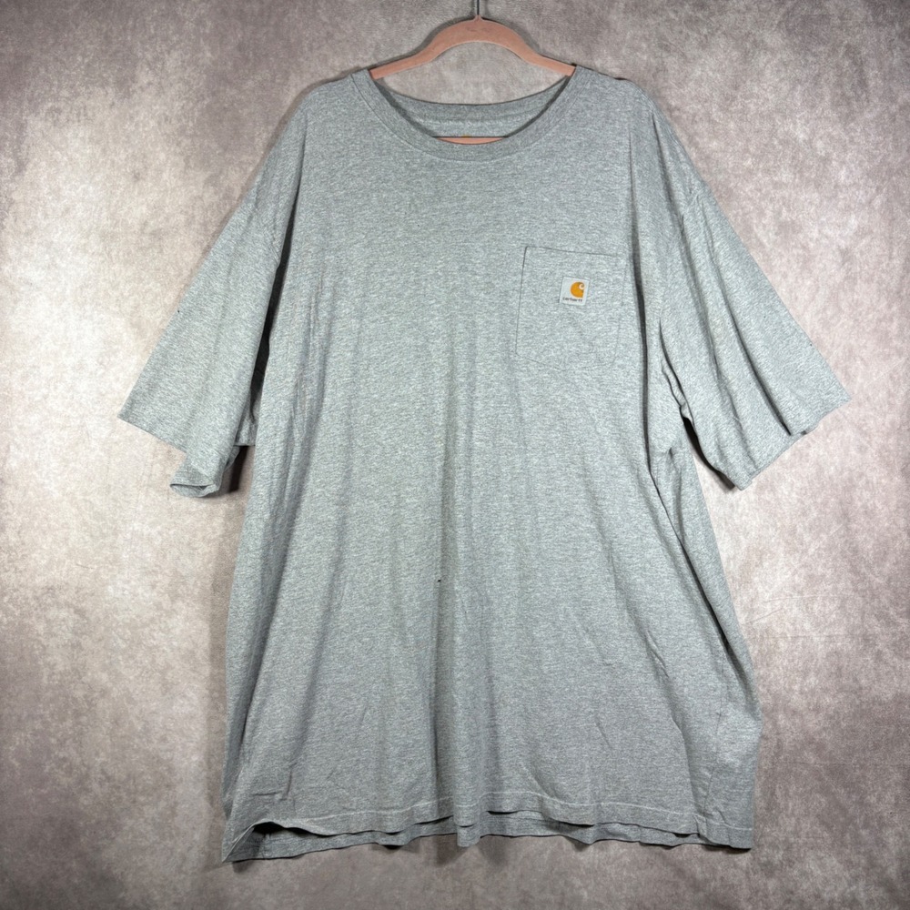 Carhartt T-Shirt Mens 3XL Tall Gray Pocket Tee Short Sleeve Heavyweight Workwear
